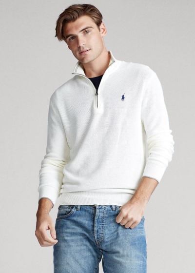 Polo Ralph Lauren Cotton Half-Zip Striktrøje Herre Danmark (MUQJA7452)